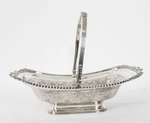 fig 1. Antique George III Old Sheffield Silver on Copper Basket Circa 1810
