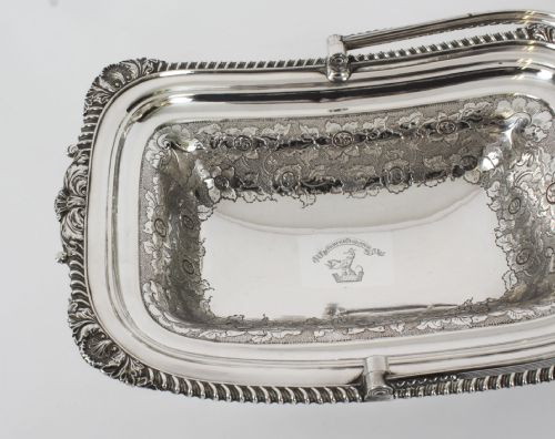 fig 5. Antique George III Old Sheffield Silver on Copper Basket Circa 1810