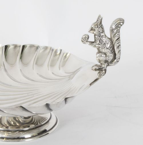 fig 1. Antique Victorian Silver Plated Squirrel Nut Dish C1880