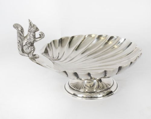 fig 2. Antique Victorian Silver Plated Squirrel Nut Dish C1880