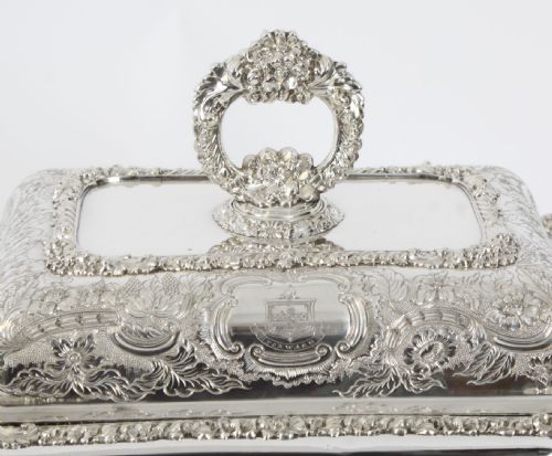 fig 4. Antique Large George III Old Sheffield Entree Dish c.1810 19th Century