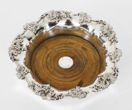 ANTIQUE SET 4 VICTORIAN WINE COASTERS BY DAVIS AND SONS SCOTTISH 19TH C - ADDITIONAL PHOTO 4