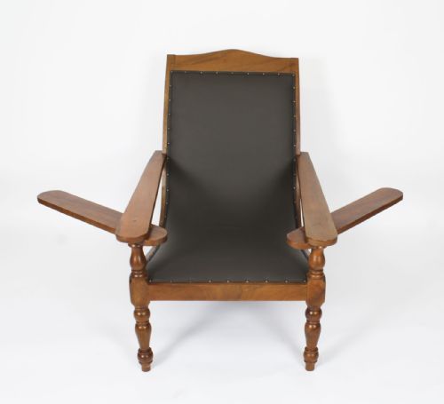 ANGLO INDIAN TEAK PLANTER'S CHAIR WITH EXTENDING ARMS19TH CENTURY - ADDITIONAL PHOTO 4