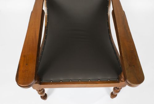 ANGLO INDIAN TEAK PLANTER'S CHAIR WITH EXTENDING ARMS19TH CENTURY - ADDITIONAL PHOTO 9