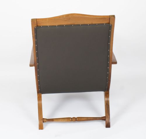 ANGLO INDIAN TEAK PLANTER'S CHAIR WITH EXTENDING ARMS19TH CENTURY - ADDITIONAL PHOTO 17