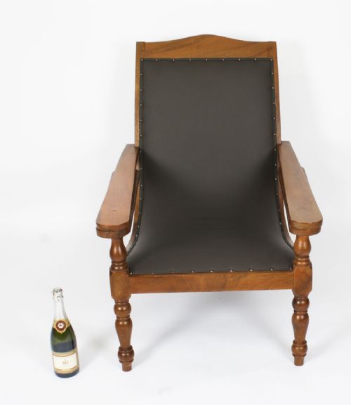 ANGLO INDIAN TEAK PLANTER'S CHAIR WITH EXTENDING ARMS19TH CENTURY - ADDITIONAL PHOTO 18