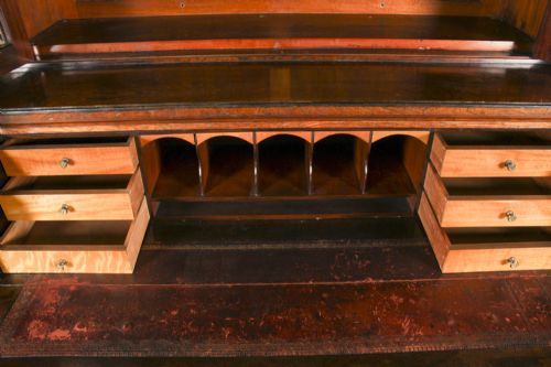 fig 4. Antique Victorian Gonçalo Alves & Marquetry Secretaire Bookcase 19th C