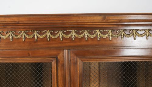 fig 2. Antique French Empire 2 door Walnut Bookcase Bibliotheque 19th C