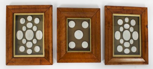 fig 5. Antique Set of Three Box Framed Grand Tour Intaglios 19th C