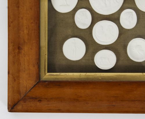 fig 6. Antique Set of Three Box Framed Grand Tour Intaglios 19th C