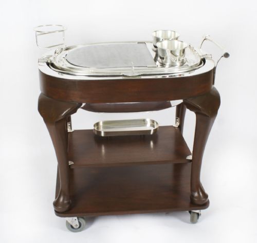 fig 2. Antique Art Deco Drakes D6 Silver Plated Beef Carving Trolley C1930