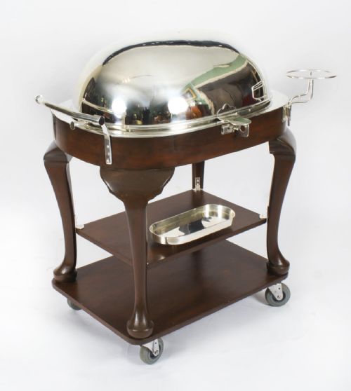 fig 5. Antique Art Deco Drakes D6 Silver Plated Beef Carving Trolley C1930