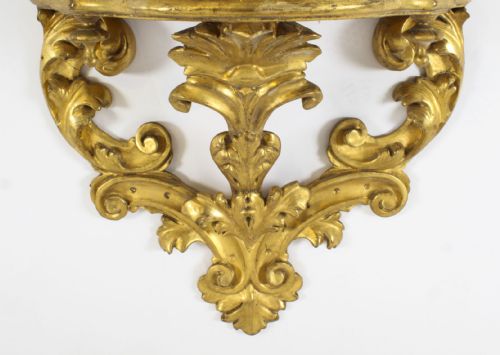 ANTIQUE PAIR ROCOCO GILTWOOD MIRRORED WALL BRACKETS 19TH CENTURY - ADDITIONAL PHOTO 5