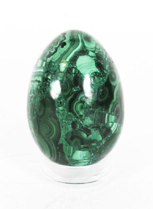 fig 1. Antique Large Polished Malachite Egg Circa Circa 1900