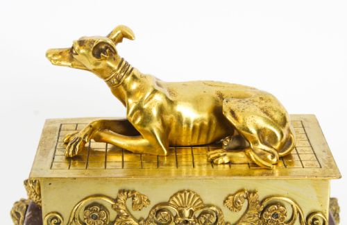 ANTIQUE FRENCH ORMOLU MARBLE CASKET 19TH C - ADDITIONAL PHOTO 1