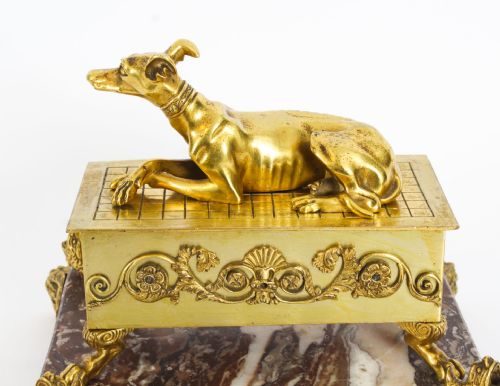 ANTIQUE FRENCH ORMOLU MARBLE CASKET 19TH C - ADDITIONAL PHOTO 4