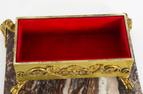 ANTIQUE FRENCH ORMOLU MARBLE CASKET 19TH C - ADDITIONAL PHOTO 10