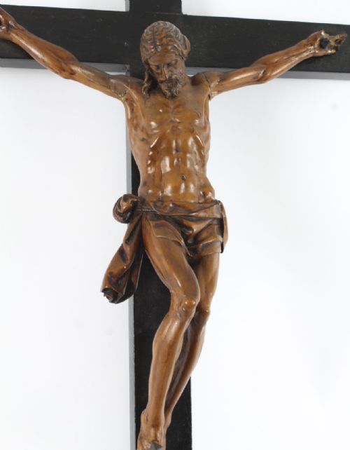 fig 4. Antique Italian Patinated Box-Wood Corpus Christi Altar Cross 17th C