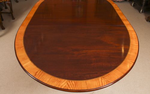 fig 4. Antique Oval Inlaid Regency Dining Table & Leaf 19th Century