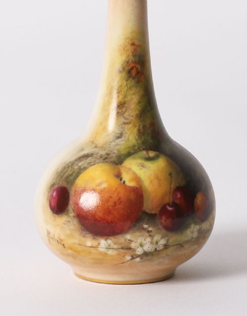 fig 2. Antique Pair Royal Worcester Miniature Porcelain Vases William Ricketts 1924