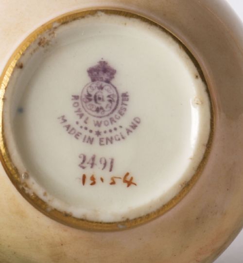 fig 3. Antique Pair Royal Worcester Miniature Porcelain Vases William Ricketts 1924