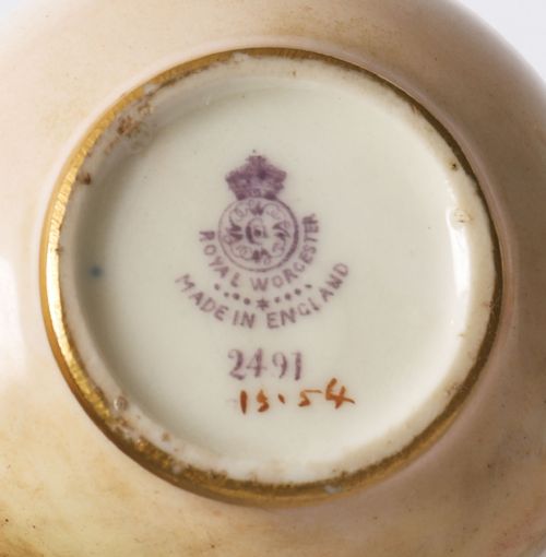 fig 4. Antique Pair Royal Worcester Miniature Porcelain Vases William Ricketts 1924