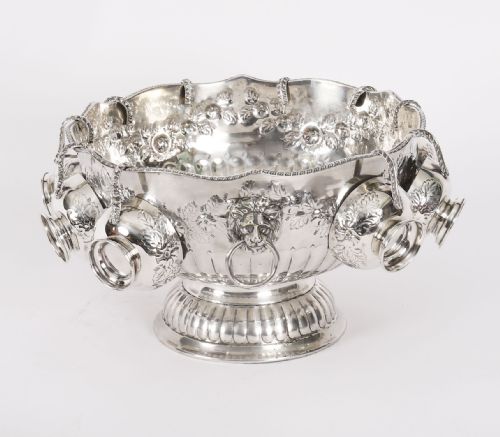 fig 2. Antique Punch Bowl Set / Wine Champagne cooler 20th Century