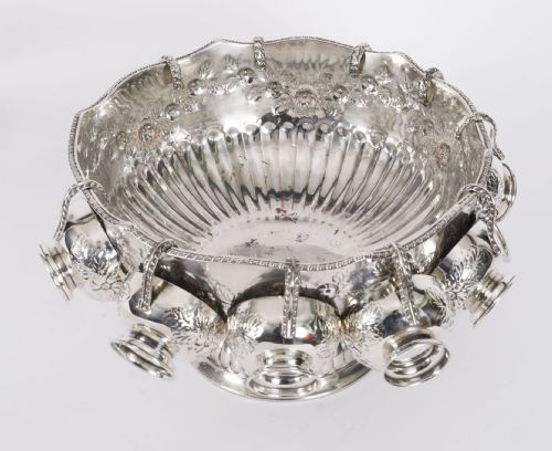 fig 3. Antique Punch Bowl Set / Wine Champagne cooler 20th Century