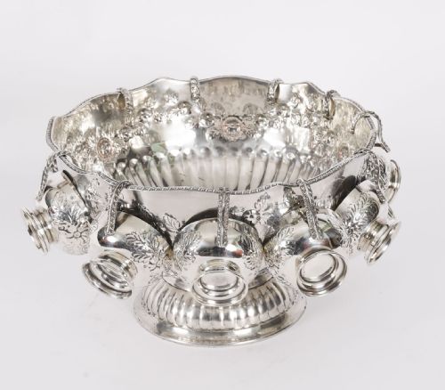 fig 4. Antique Punch Bowl Set / Wine Champagne cooler 20th Century