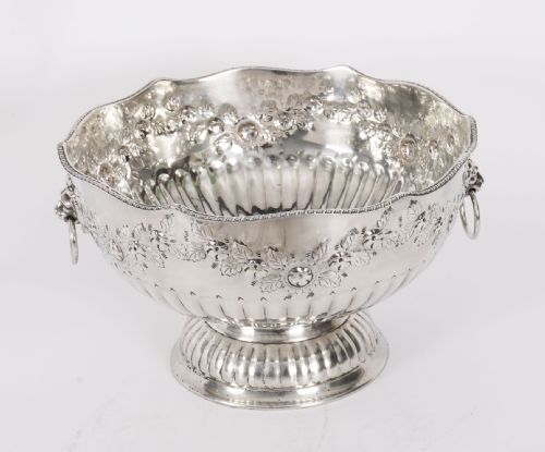 fig 5. Antique Punch Bowl Set / Wine Champagne cooler 20th Century
