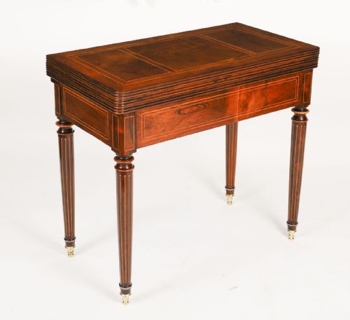 fig 1. Antique Charles X Foldover Games Card Roulette Table Circa 1810 19th C