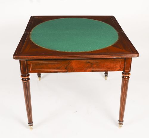 fig 2. Antique Charles X Foldover Games Card Roulette Table Circa 1810 19th C