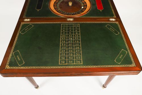 fig 8. Antique Charles X Foldover Games Card Roulette Table Circa 1810 19th C