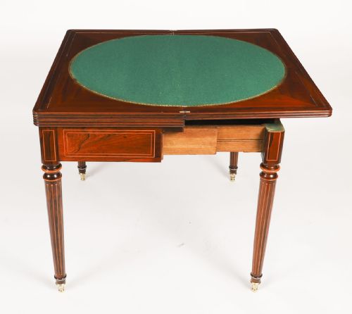 fig 9. Antique Charles X Foldover Games Card Roulette Table Circa 1810 19th C