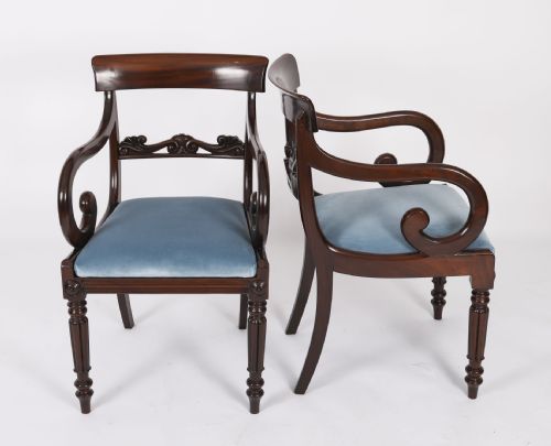 fig 1. Antique Set 8 English William IV Barback Dining Chairs Circa 1830 19th C