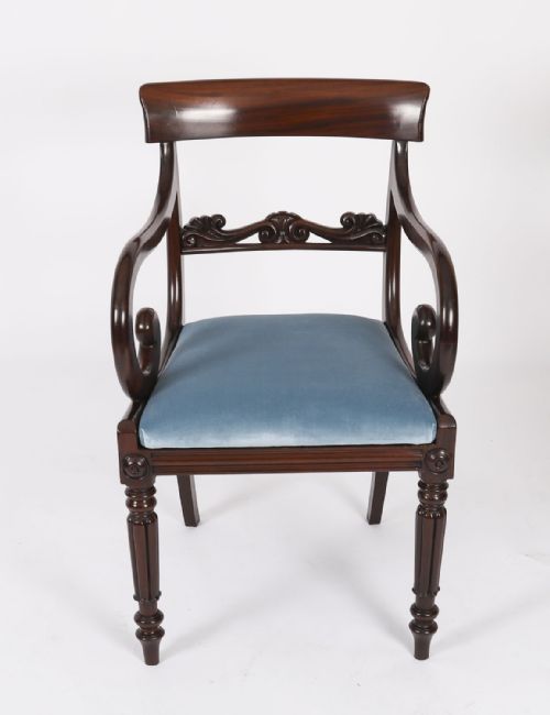 fig 3. Antique Set 8 English William IV Barback Dining Chairs Circa 1830 19th C