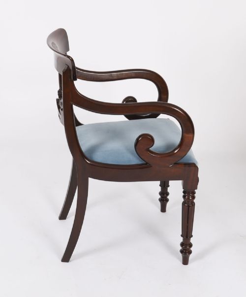 fig 5. Antique Set 8 English William IV Barback Dining Chairs Circa 1830 19th C