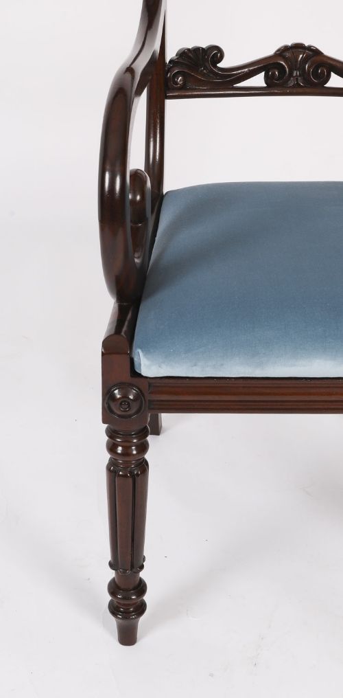fig 9. Antique Set 8 English William IV Barback Dining Chairs Circa 1830 19th C