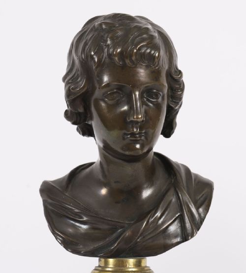 fig 6. Antique Pair Italian Bronze Busts of Dionysus and Ariadne 19th Century