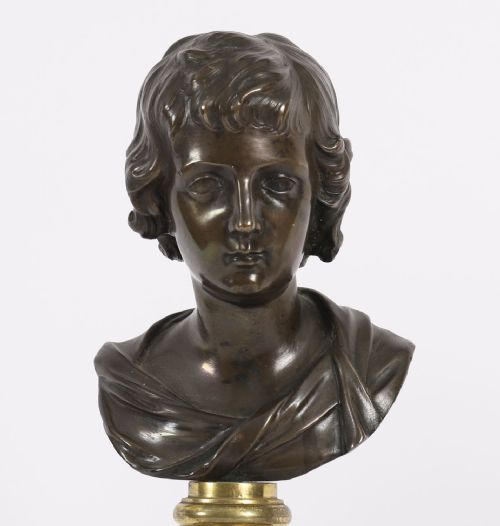 fig 10. Antique Pair Italian Bronze Busts of Dionysus and Ariadne 19th Century