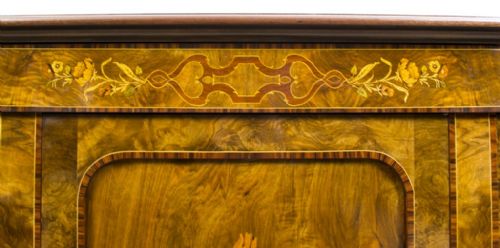 ANTIQUE BURR WALNUT MARQUETRY 3 DOOR SIDEBOARD EARLY 20TH CENTURY - ADDITIONAL PHOTO 10