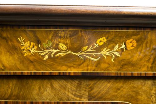 ANTIQUE BURR WALNUT MARQUETRY 3 DOOR SIDEBOARD EARLY 20TH CENTURY - ADDITIONAL PHOTO 13