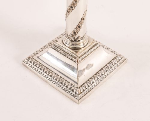 ANTIQUE PAIR OLD SHEFFIELD SILVER PLATED CANDLESTICKS CIRCA 1775 18TH C - ADDITIONAL PHOTO 7