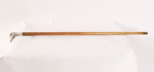 fig 1. Antique Walking Stick Cane Silver Duck Head Handle dated 1909 94cm 37inches