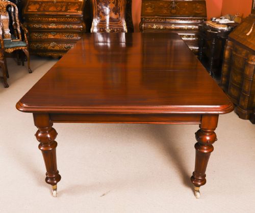 ANTIQUE 8FT VICTORIAN FLAME MAHOGANY EXTENDING DINING TABLE C1870 - ADDITIONAL PHOTO 1