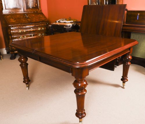 ANTIQUE 8FT VICTORIAN FLAME MAHOGANY EXTENDING DINING TABLE C1870 - ADDITIONAL PHOTO 4