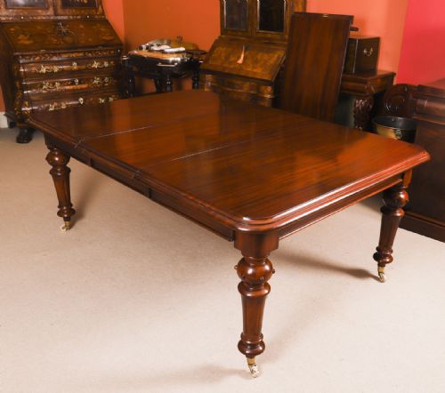 ANTIQUE 8FT VICTORIAN FLAME MAHOGANY EXTENDING DINING TABLE C1870 - ADDITIONAL PHOTO 5