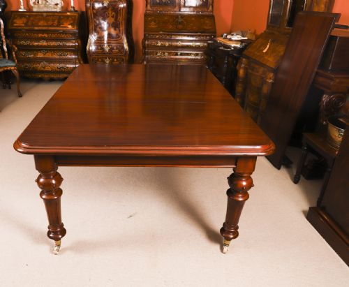 ANTIQUE 8FT VICTORIAN FLAME MAHOGANY EXTENDING DINING TABLE C1870 - ADDITIONAL PHOTO 6