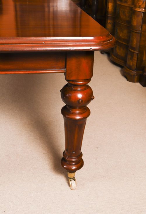 ANTIQUE 8FT VICTORIAN FLAME MAHOGANY EXTENDING DINING TABLE C1870 - ADDITIONAL PHOTO 14