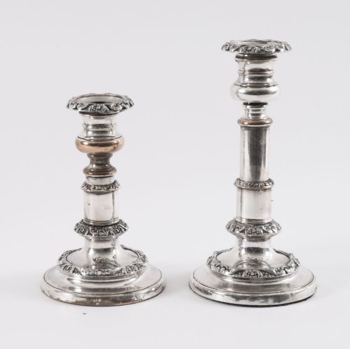 fig 1. Antique Pair George IV Old Sheffield Telescopic Candlesticks C1825 19th C